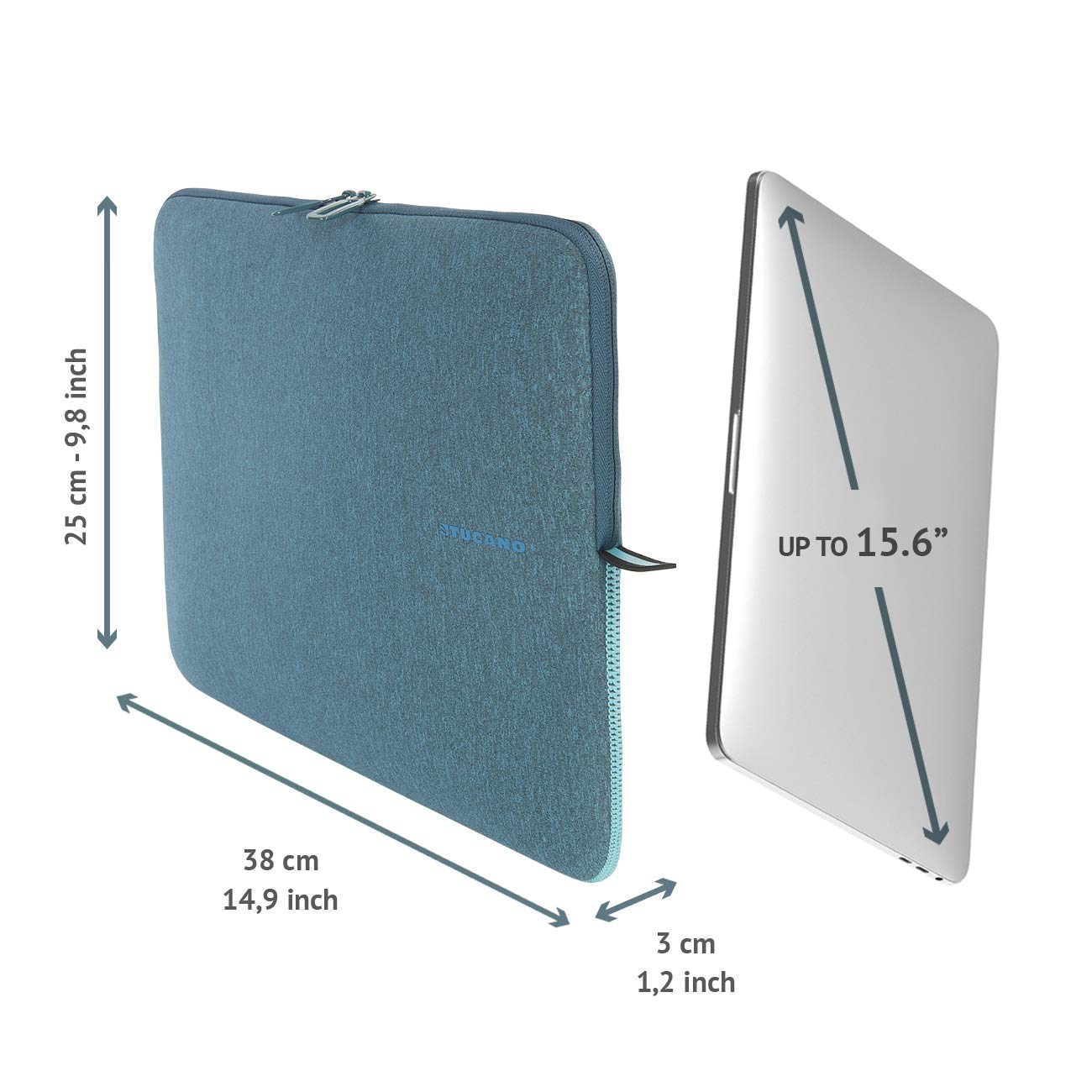 Tucano Mélange Second Skinen 39,6 cm (15.6") Custodia a tasca Turchese