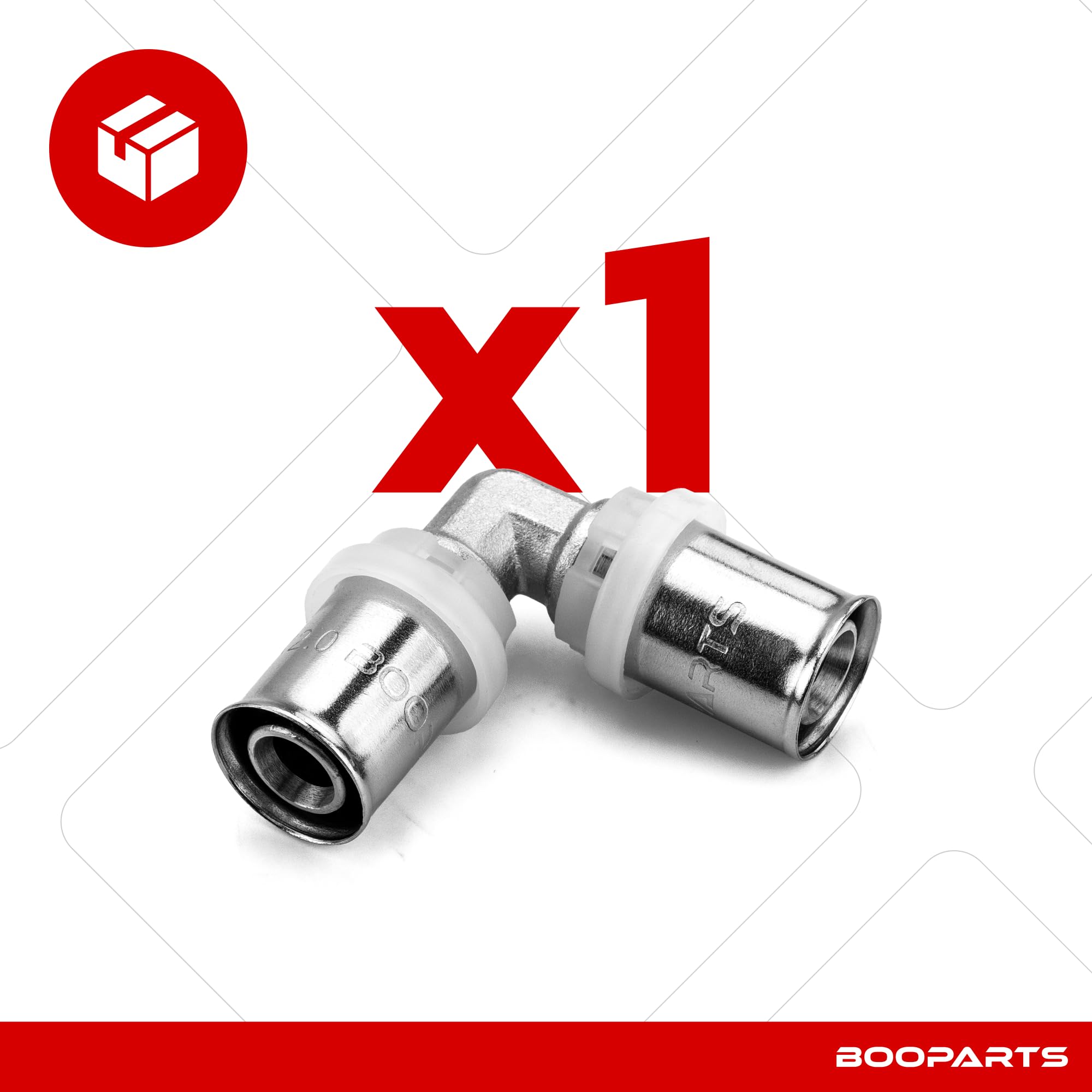 Pressfitting Winkel 20x2 mm TH Kontur 90 Grad | Pressbogen für Mehrschichtverbundrohr und Aluverbundrohr | PEX Fitting