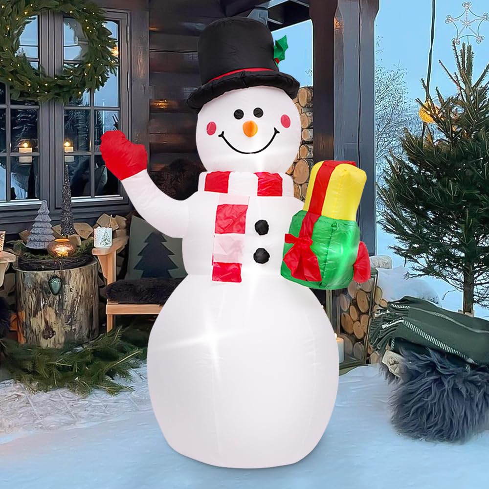 Décoration de noël-poupée LED Gonflable de noël-Cour/File d'attente/décoration intérieure/extérieure-lumière Gonflable Bonhomme de Neige-1.2m/1.5m/1.8m (1,8m)
