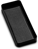 madesmart Soft Large Storage Bin - Multipurpose Drawer Organizer for Kitchen, Bathroom, Office | Non-Slip Grip, Antimicrobial, Carbon