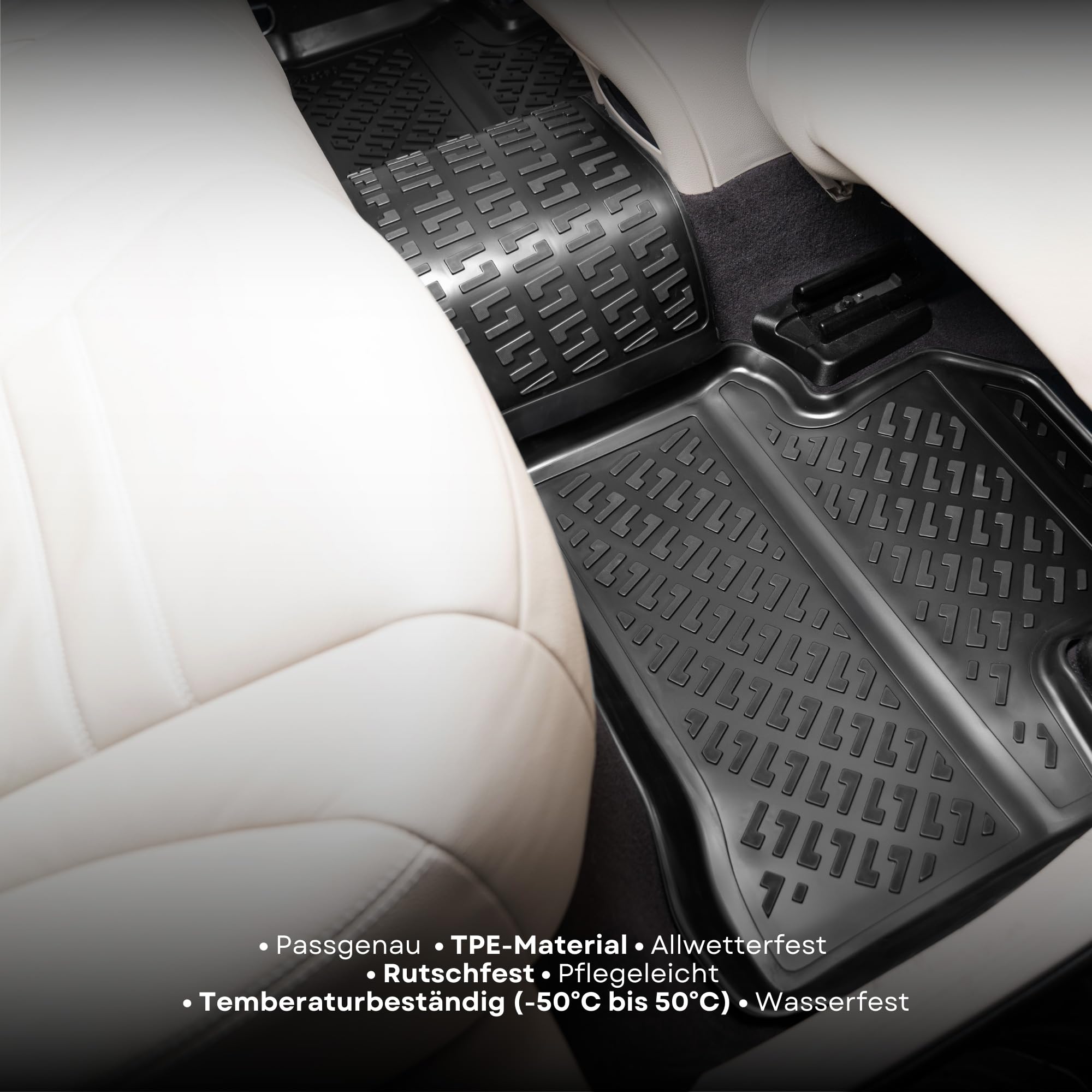 3D Gummimatten Set für BMW 5 (F10/F11) Facelift Baujahr 2013-2016 | Extra Hoher 5cm Rand Allwetter Auto Fussmatten I TPE Geruchlos rutschfest Fußmatten Zubehör