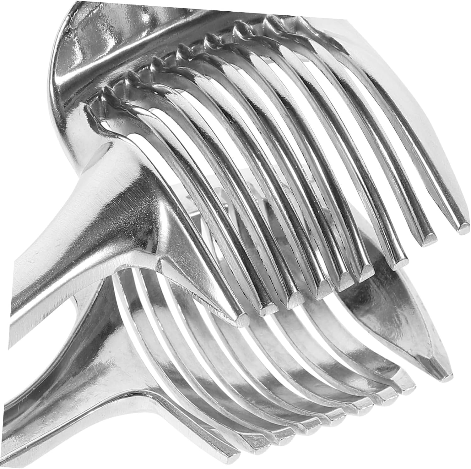 Clamp Slicer for Tomatoes, Fruits Vegetables, Silver Aluminum Kitchen Tool