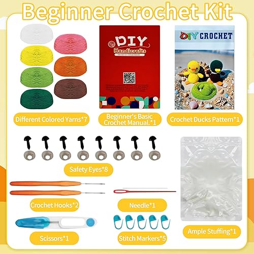 Miniatura 2 de LYSHIATSU Kit de ganchillo para principiantes, kit de inicio de ganchillo con tutoriales en video paso a paso, kit de ganchillo para principiantes,