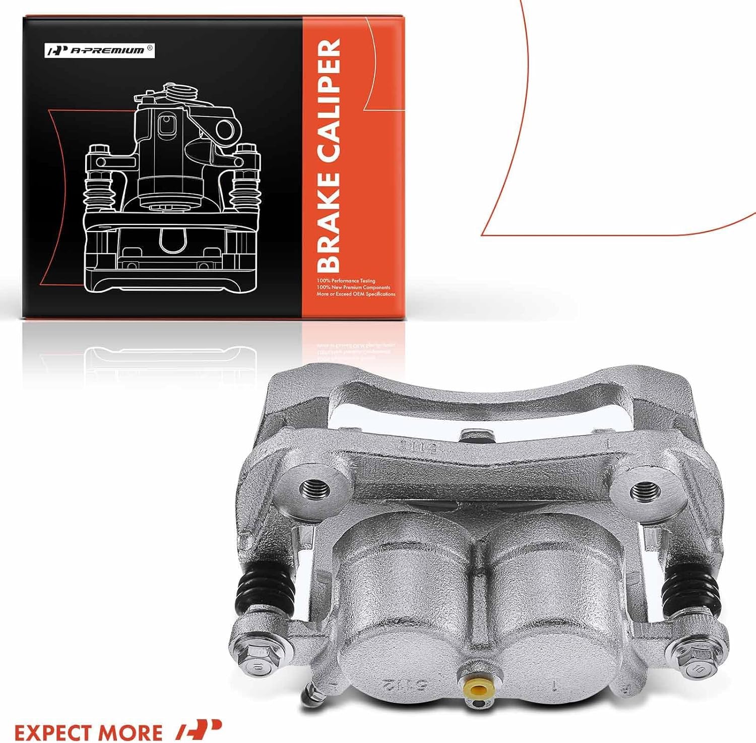 A-Premium Disc Brake Caliper Assembly with Bracket Compatible with Select Infiniti and Nissan Models - QX56, QX80, Titan, Armada - Front Left Driver Side