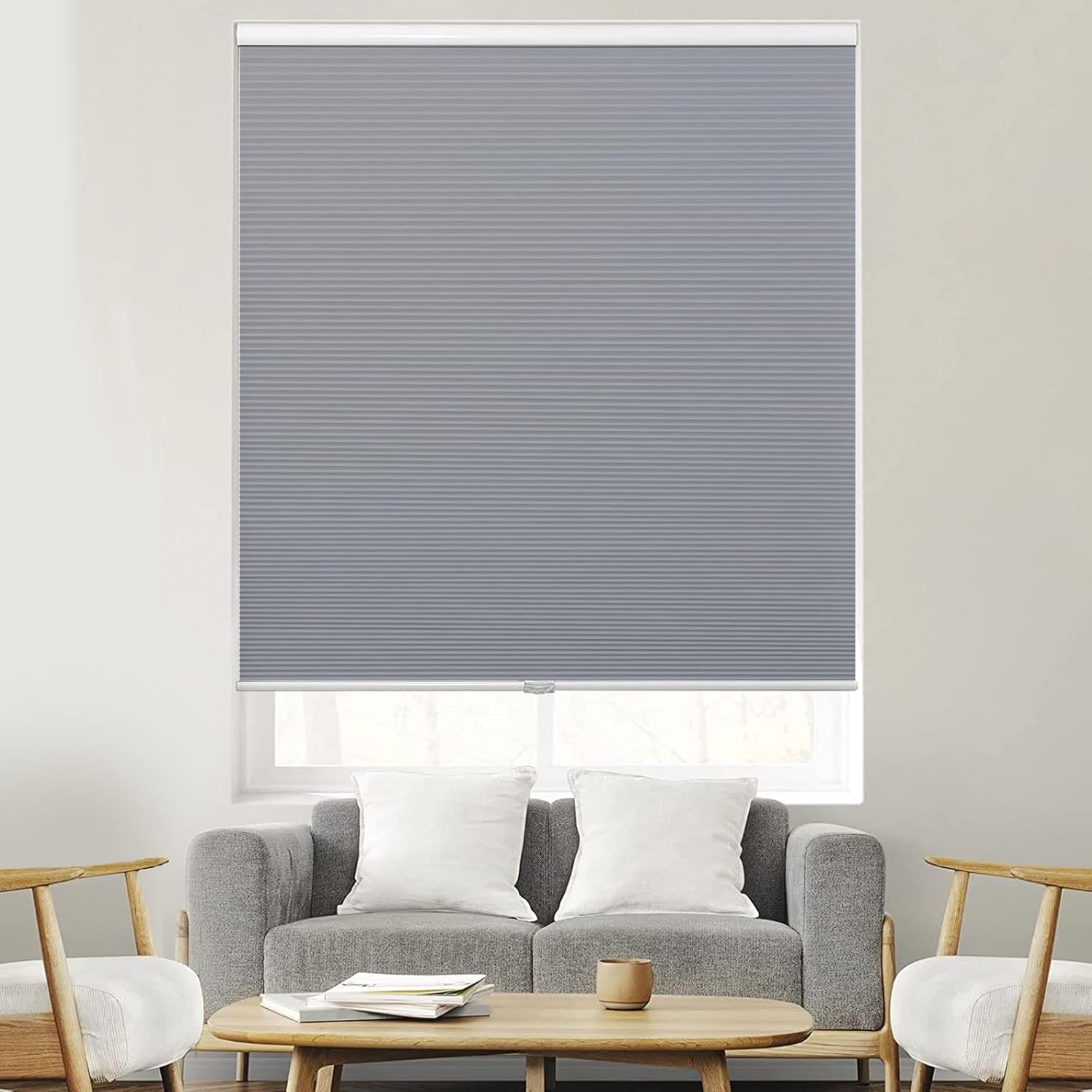 Custom Size 100% Blackout Cordless Cellular Shades & Blinds Honeycomb Blinds Bottom up Waterproof Thermal Insulated Window Shades for Home, Windows and Kitchen (Size:50" W*48" H,Color:C)