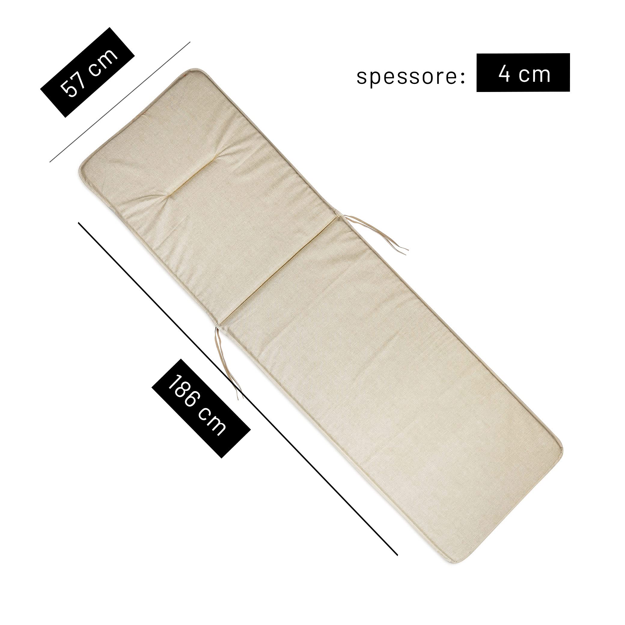 TECNOCUCI Materassino per Lettino Prendisole - Ideale Come Cuscino per Sdraio e Lettino - Diverse Colorazioni Disponibili - Made in Italy