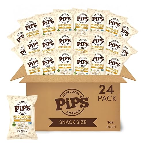 Vista 29 de Pipcorn - Paquete variado de mini palomitas de maíz Heirloom – Sal marina y trufa 4.5 onzas, paquete de 6 – Snacks saludables, aperitivos sin