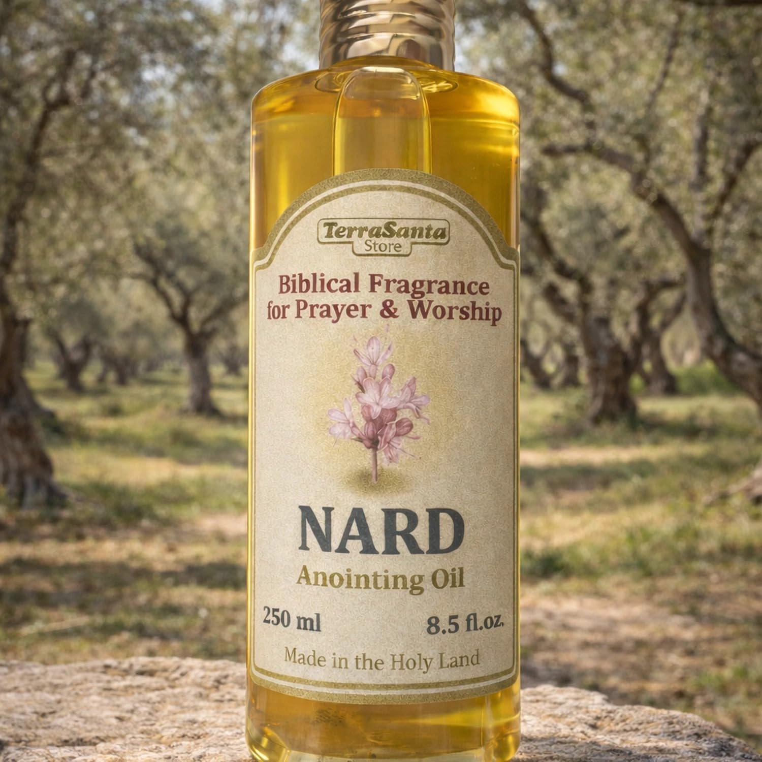 Biblical Nard Scented Anointing Oil for Prayer & Church - Christian Scripture Inspired Holy Aromatic Essential Oil from Jerusalem, Holy Land | 8.5fl.oz - 250ml