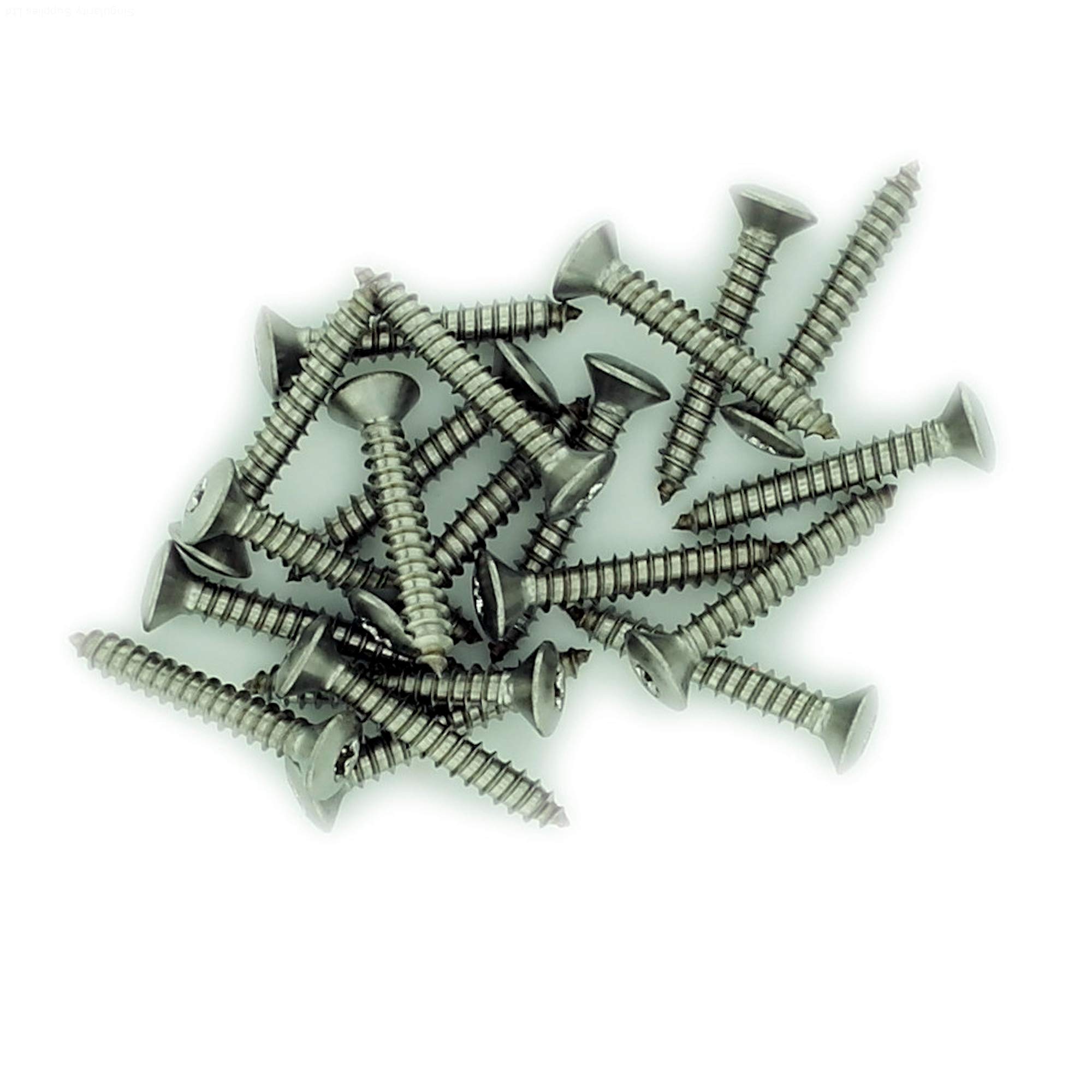 Singularity Supplies No.7 X 0.875 (3.9Mm X 22Mm) Tx Raised Countersunk Self-Tapping Screw - Stainless Steel (A2) (Pack Of 20)