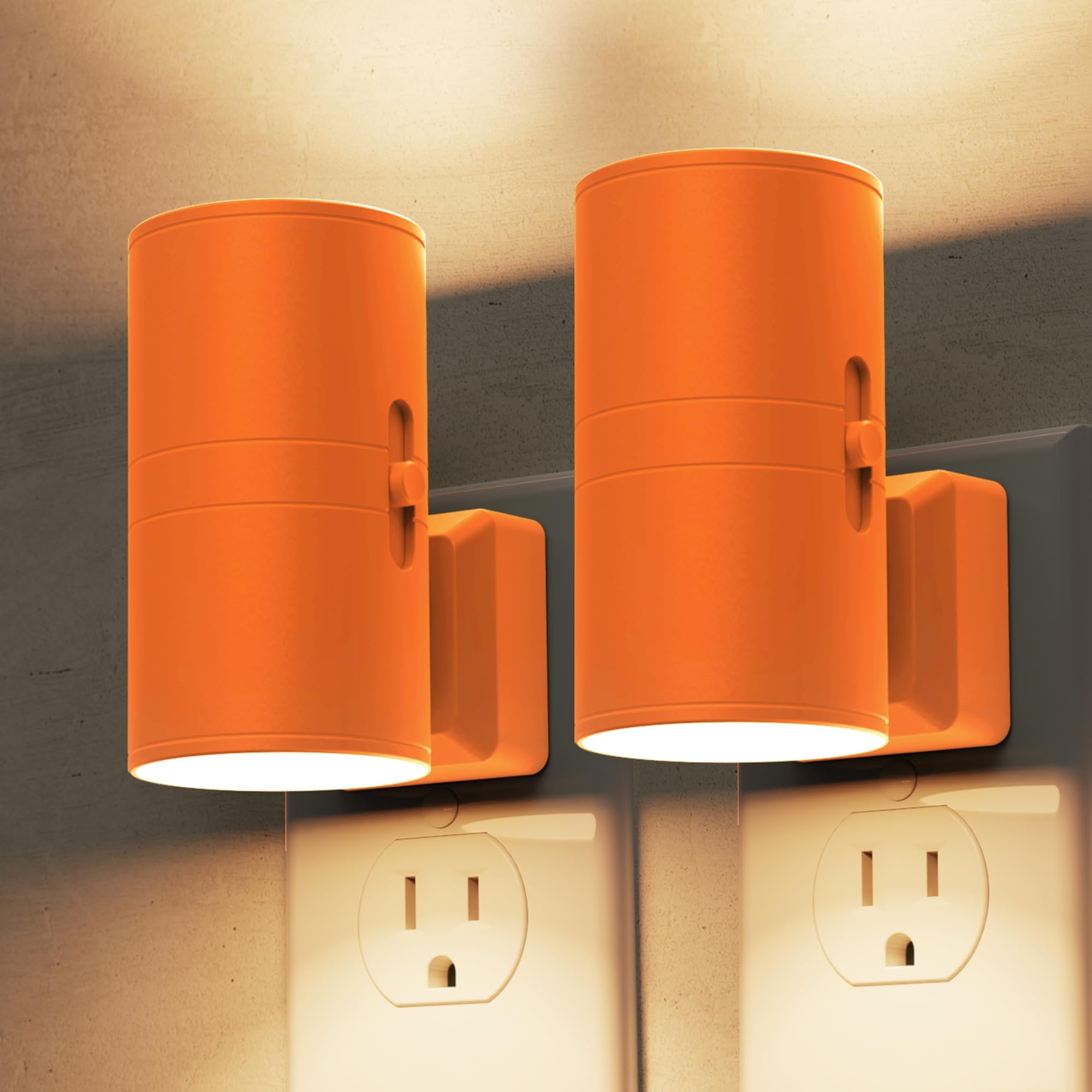 L LOHAS LED Night Light, Modern Night Lights Plug into Wall, 2 Pack Dusk to Dawn Sensor Nightlights, 3000K 0-100LM Adjustable Brightness, Dimmable Night Lights for Hallway Bedroom Stairway
