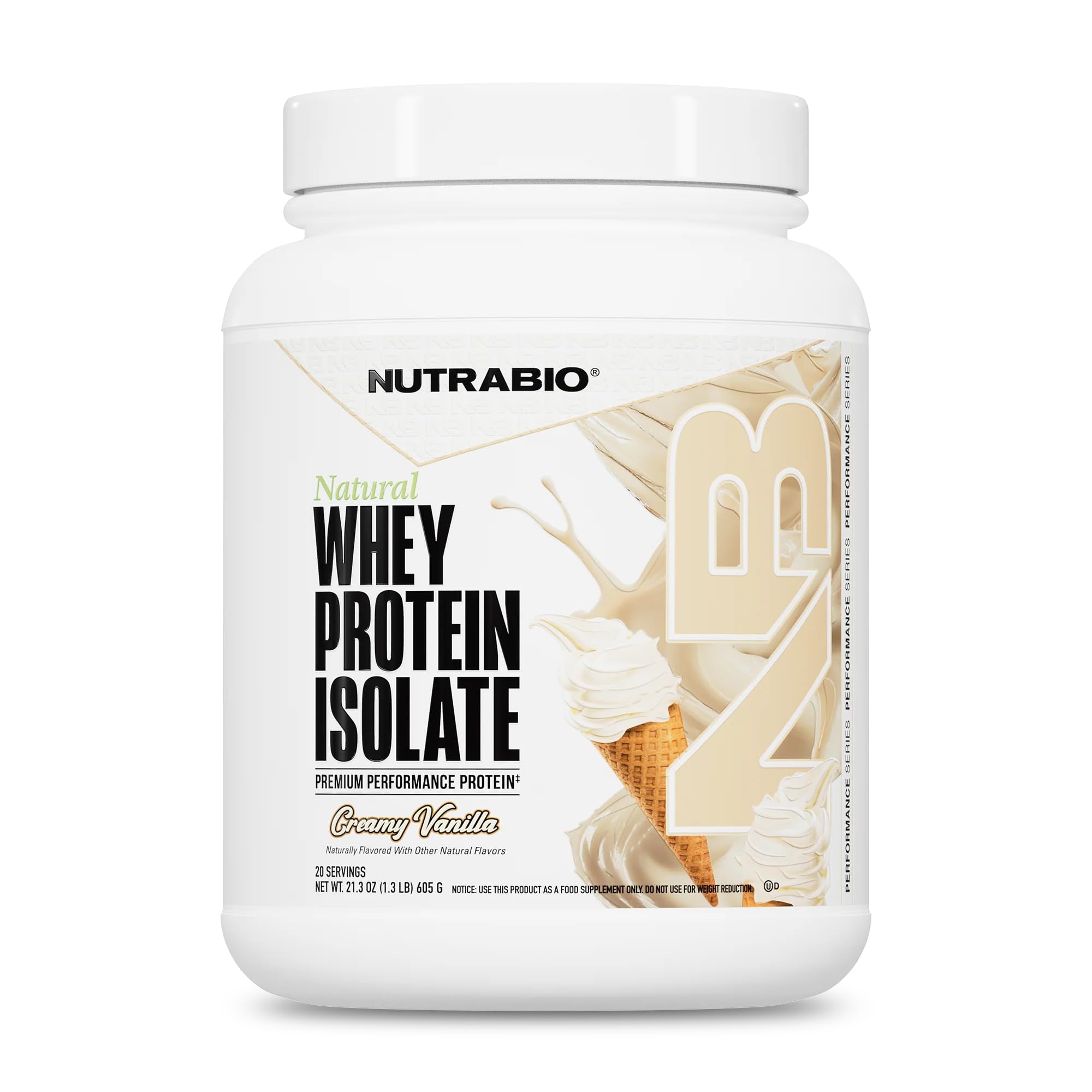 NutraBio Whey Protein Isolado, 25 g de proteína, baunilha, 28 porções