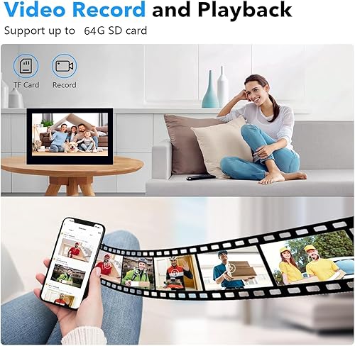 Miniatura 3 de Timbre inalámbrico con monitor con video HD 1080P, sistema de intercomunicación de timbre WiFi, aplicación Tuya intercomunicador de video