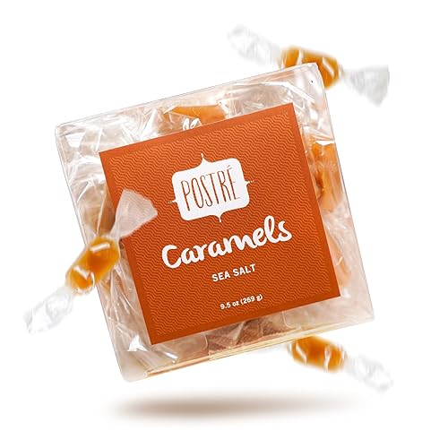 Postre - Decadent Caramel Candy Chews hechos a mano envueltos individualmente para aperitivos gourmet postres recuerdos de fiesta regalos y más caja