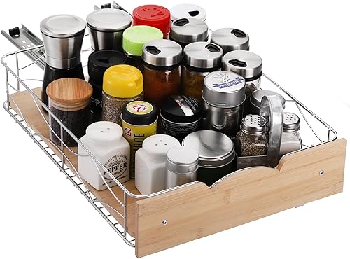 Coloch Organizador de gabinete extraíble con tablero rígido extraíble, bandeja deslizante resistente para debajo del fregadero, organizador de