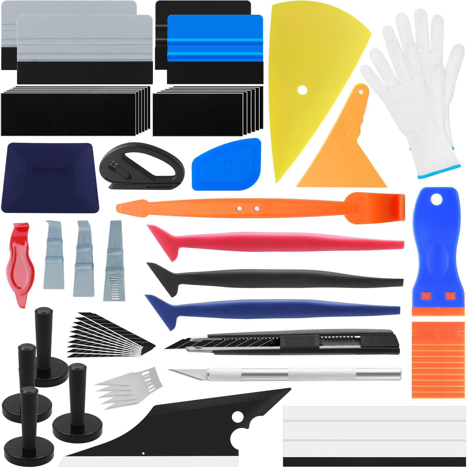 Arayker Kit d'outils d'application de film vinyle pour véhicule | Outils d'emballage de voiture avec support magnétique en vinyle pour emballage de voiture, teinture de fenêtre