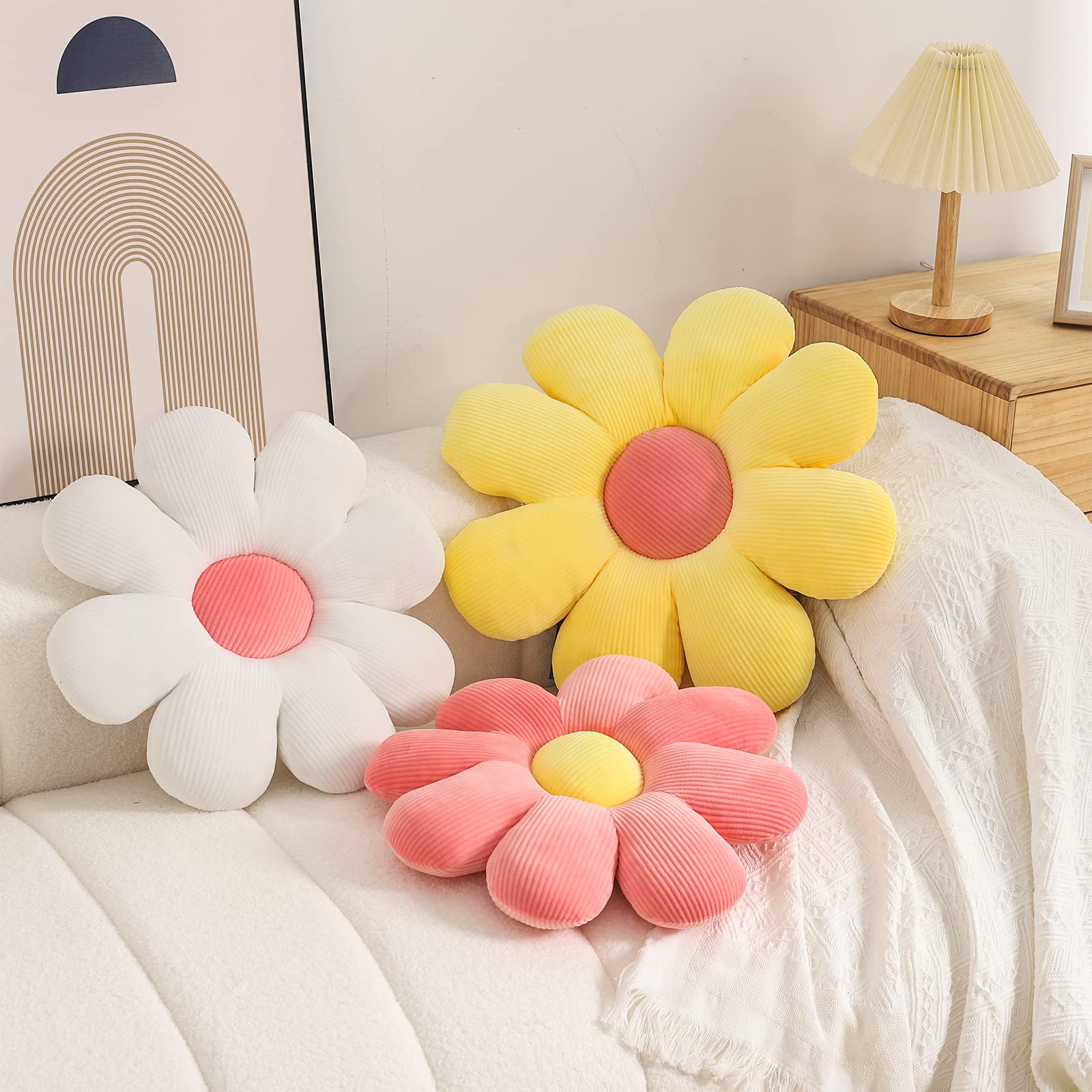 Cojín De Suelo En Forma De Flor - Decoración Felpa Suave Para Salón O Habitación Infantil