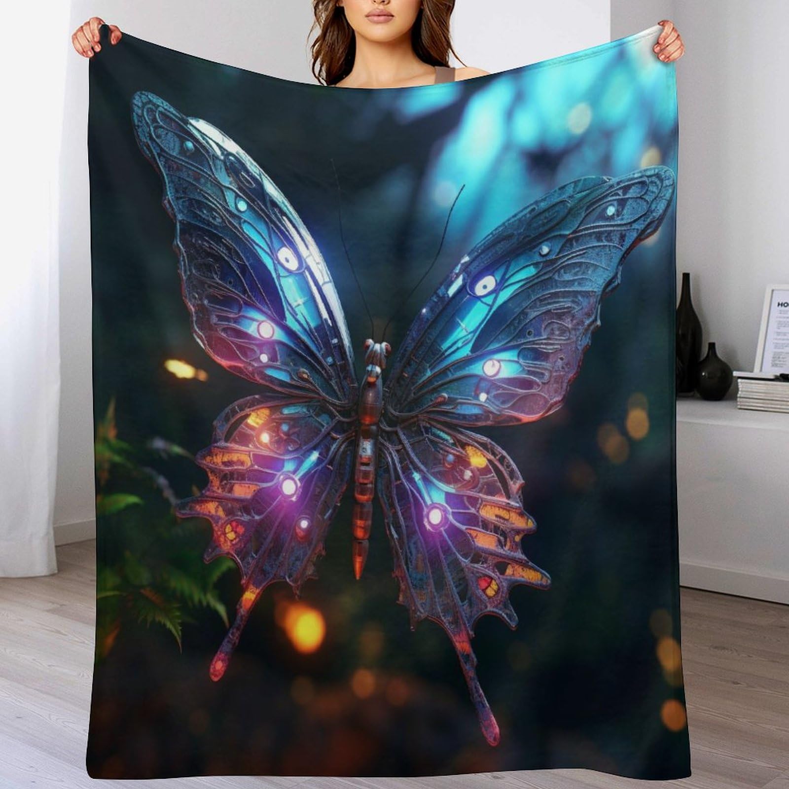 Couverture papillon douce enveloppante en polaire flannel pour des instants cocooning