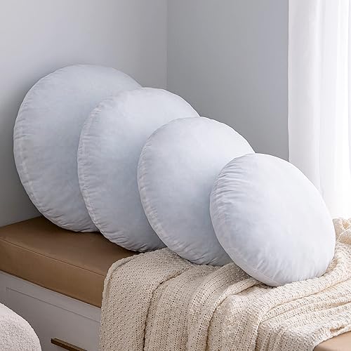 Miniatura 5 de MIULEE Almohada redonda de 14 pulgadas, cojín circular de espuma viscoelástica, relleno de almohada lumbar para sofá, cama, sofá, meditación