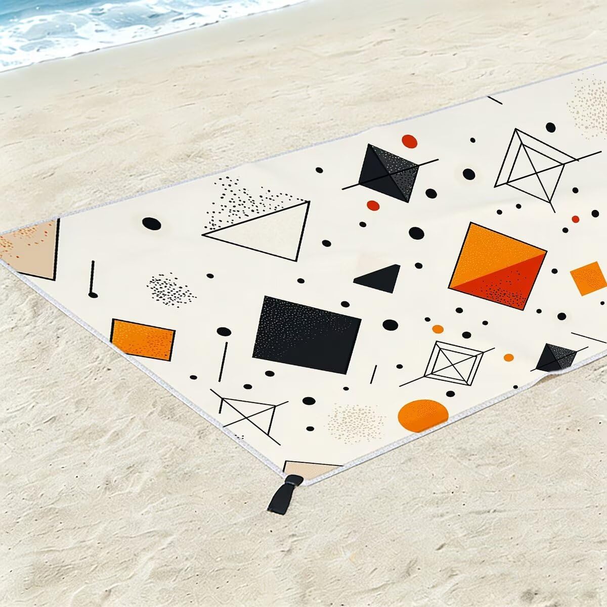 Telo Mare Microfibra, Telo Mare Grande 100x220cm 2 Pezzi, Asciugamano Palestra Donna Asciugatura Rapida, Antisabbia Asciugamano Microfibra, Leggero Asciugamani Palestra per Regalo (Geometria) -4242