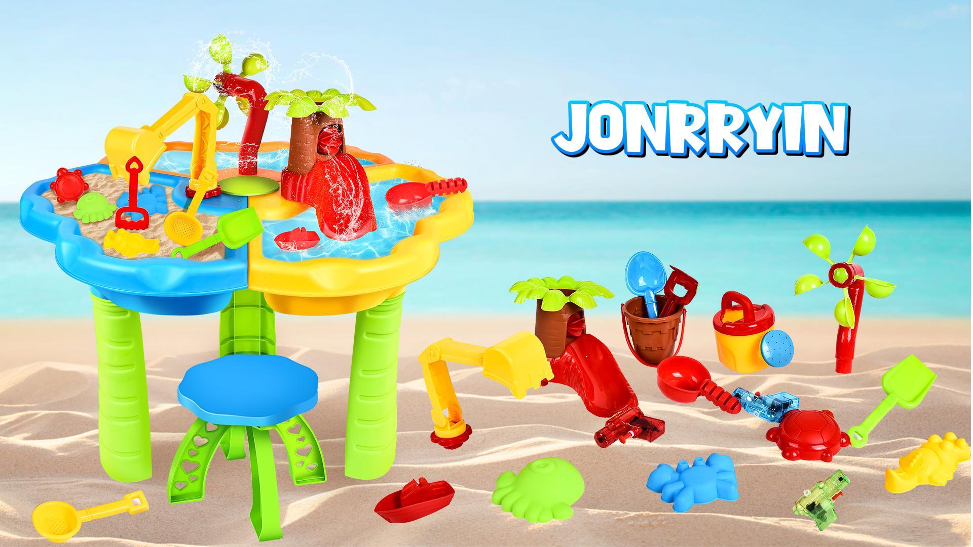 Mesa De Juegos Con Agua 4 En 1 Con Grifo Eléctrico – Juguete Educativo Para Niños, Ideal Para Playa, Jardín Y Exteriores