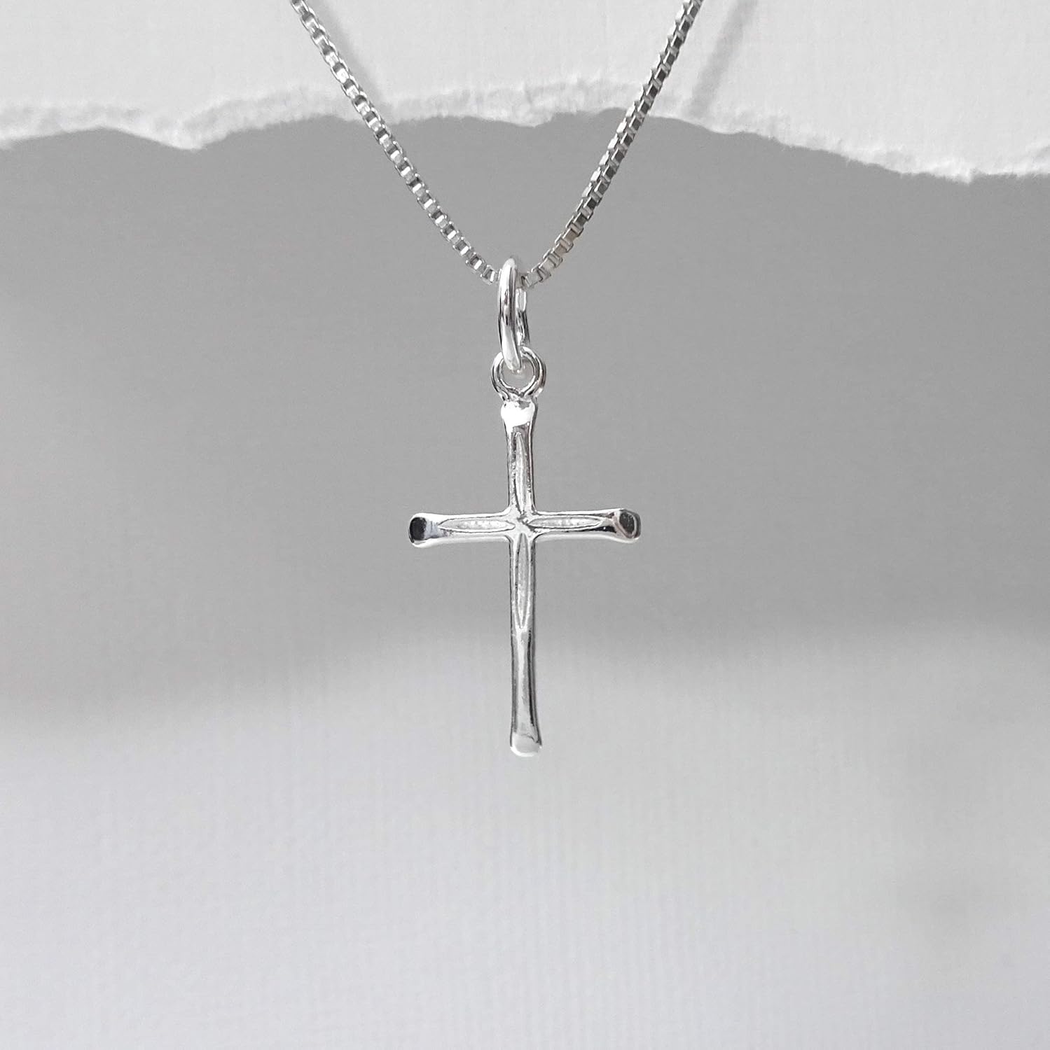 Delicate and Dainty Tiny Sterling Silver Cross Necklace for Women, Gift Necklace for Teens, Godmother Gift, Goddaughter Gift Necklace, 18 inches - Image 6