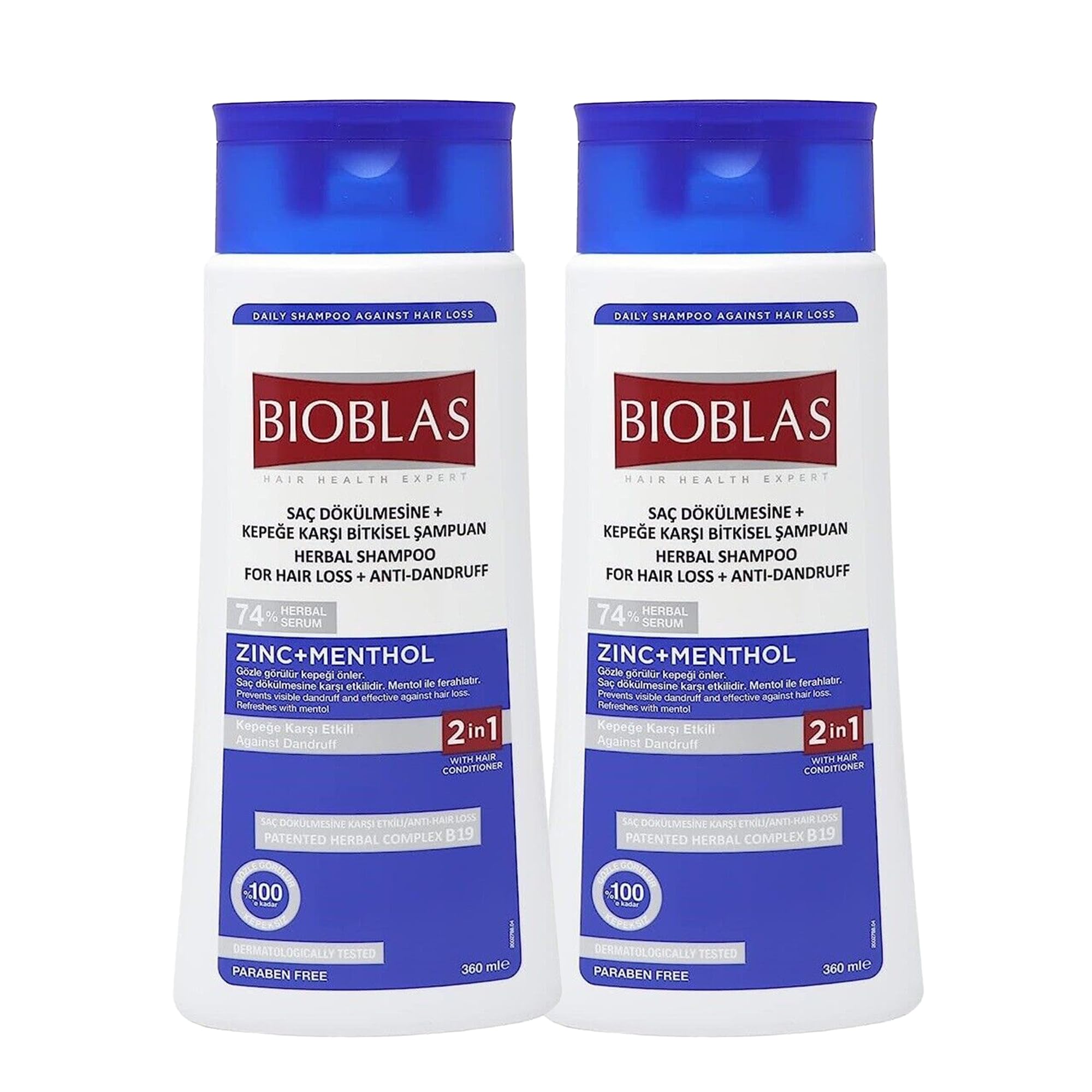 Zinc & Menthol Hair Shampoo - Anti-Dandruff & Anti Hair Loss Shampoo - Fresh Mint Shampoo for Hair Loss & Soothing Scalp - Fragrance Free, Rich in