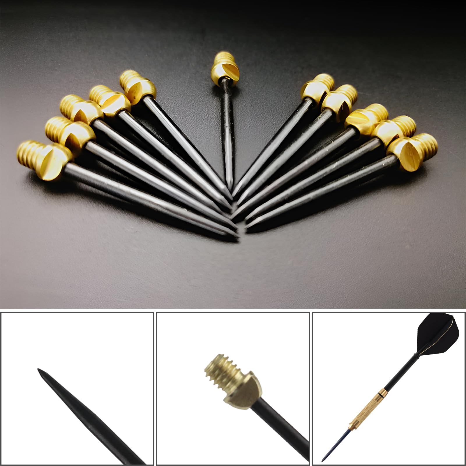 Punte per Freccette Acciaio 20 Pezzi con 50 Anelli di Gomma, Filo Darts Strumento di Conversione