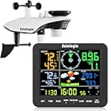 Sainlogic SA8 Home Weather Station with Rain Gauge and Wind Speed, Weather Stations Wireless Indoor Outdoor with Rain Gauge Outdoor, Forecast, Temperature, Humidity, Moon Phase, Alarm Clock(No WiFi)