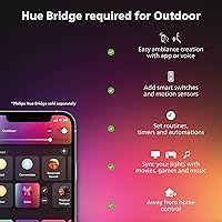 Vista 2 de Philips Hue Econic Up - Lámpara de pared inteligente para exteriores, negra - Bombilla LED de cambio de color E26 blanco y ambiente de color - 1