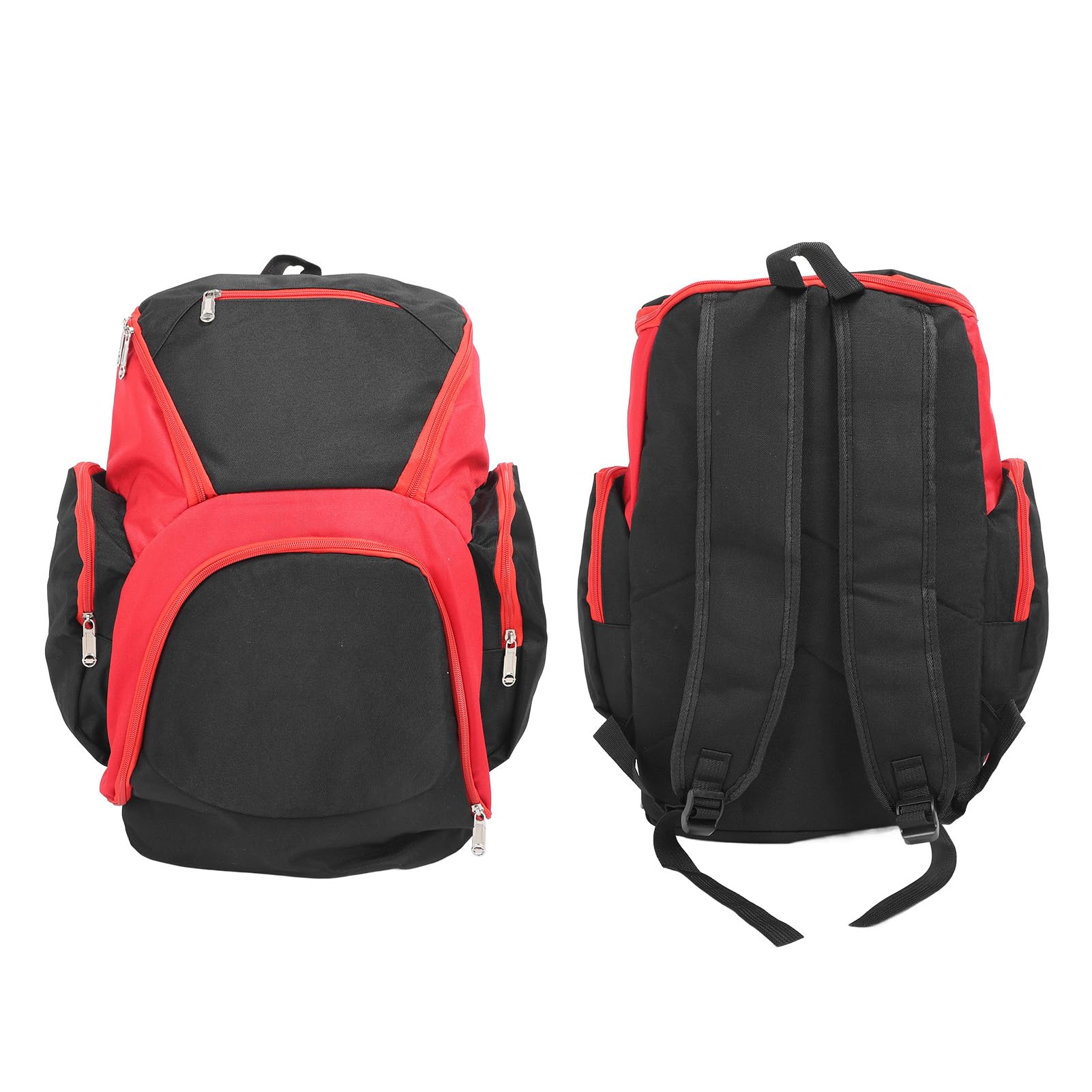 Plecak koszykówki duża pojemność wielofunkcyjna torba sportowa z wieloma kieszeniami do przechowywania do koszykówki siatkówkę piłkarską Oxford Cloth Black Red 25.3 un