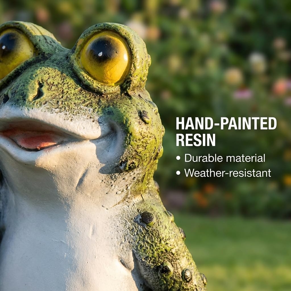 Distinctive Designs Cute Resin Frog Animal Rain Gauge (Frog)