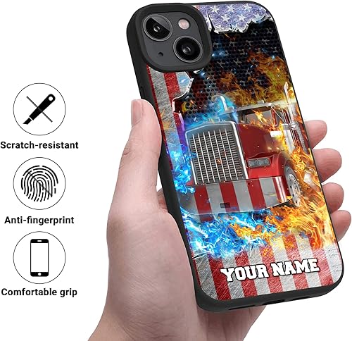 Miniatura 74 de Funda personalizada con nombre personalizado para iPhone 17/16/15/14/13/12/11 Air Pro Max, Galaxy S25/S24/S23/S22/S21/S20 Bombero,Veterano