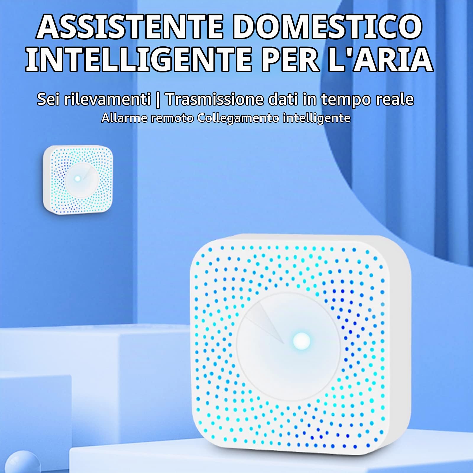 per Tuya Zigbee Smart 6-in-1 Rilevatore dell'aria con monitor della qualità dell'aria PM2.5/formaldeide/VOC/temperatura e umidità/CO2 monitor per casa e ufficio