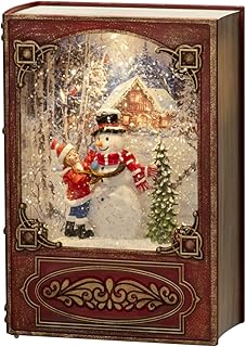 Konstsmide Christmas Decorations LED Snow Globe Lantern Christmas Snowmen/Indoor, 5 Hour Timer/Battery Operated: 3xAA 1.5V (excl.)/Christmas Lantern 1 Warm White Diodes, One Size, 4273-550,Red