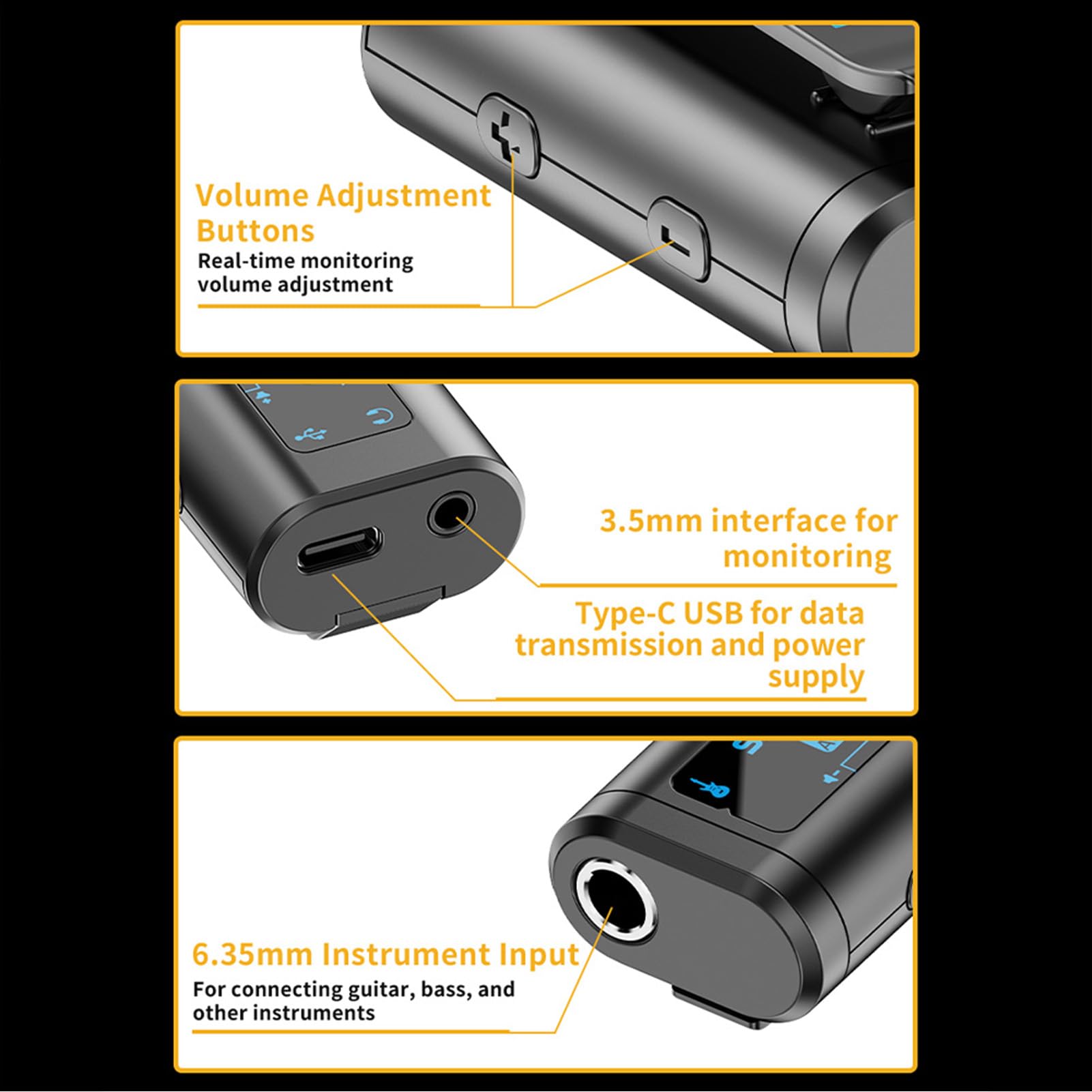 CHICIRIS Karta Dźwiękowa, Mini Interfejs Audio z Klipsem z Akompaniamentem BT 5.4 48 KHz 24-bitowy Dźwięk HD dla Tabletów-smartfonów Nagrywanie Strumieniowe na żywo