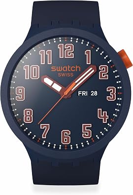 Swatch Big Bold Unisex Watch Casual Polymer Blue Automatic Waterproof Essentially Confident