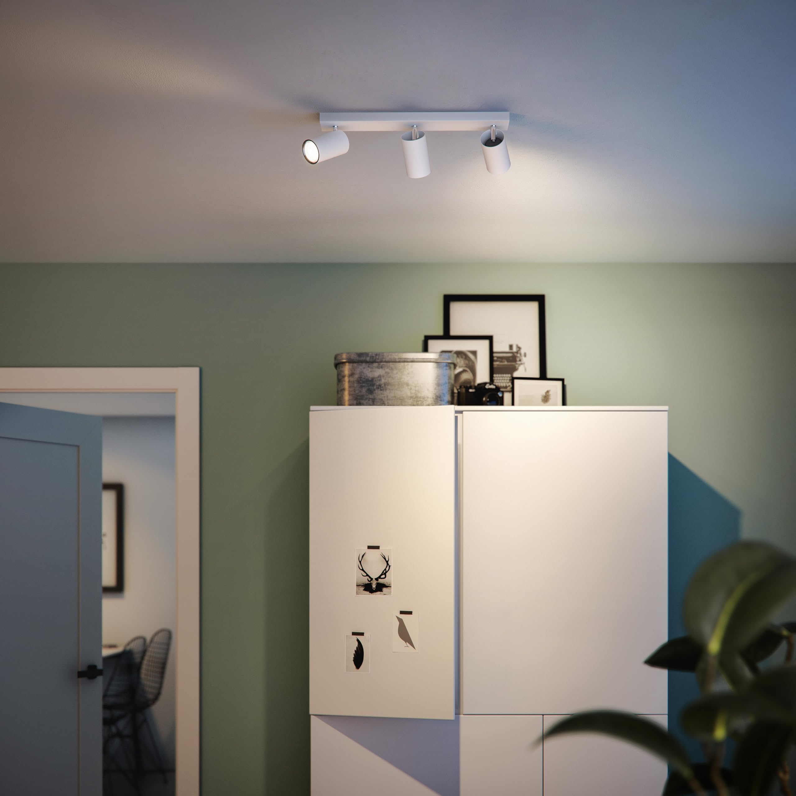 Philips Kosipo Aufbaustrahler (Weiß) - Warmweißes Licht - Deckenstrahler 3 Flammig - GU10 - Nicht dimmbar