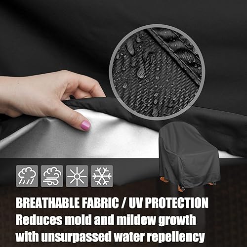 Miniatura 4 de Paquete de 2 fundas giratorias para sillas de descanso para exteriores, se adaptan a la mayoría de sillas de patio y sillas de comedor giratorias