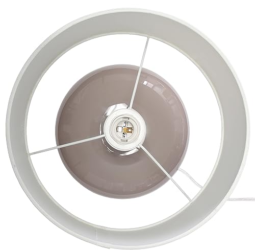 Miniatura 5 de Elegant Designs LT1127-GRY - Lámpara de mesa de 15.25 pulgadas con pantalla de tela blanca, color gris