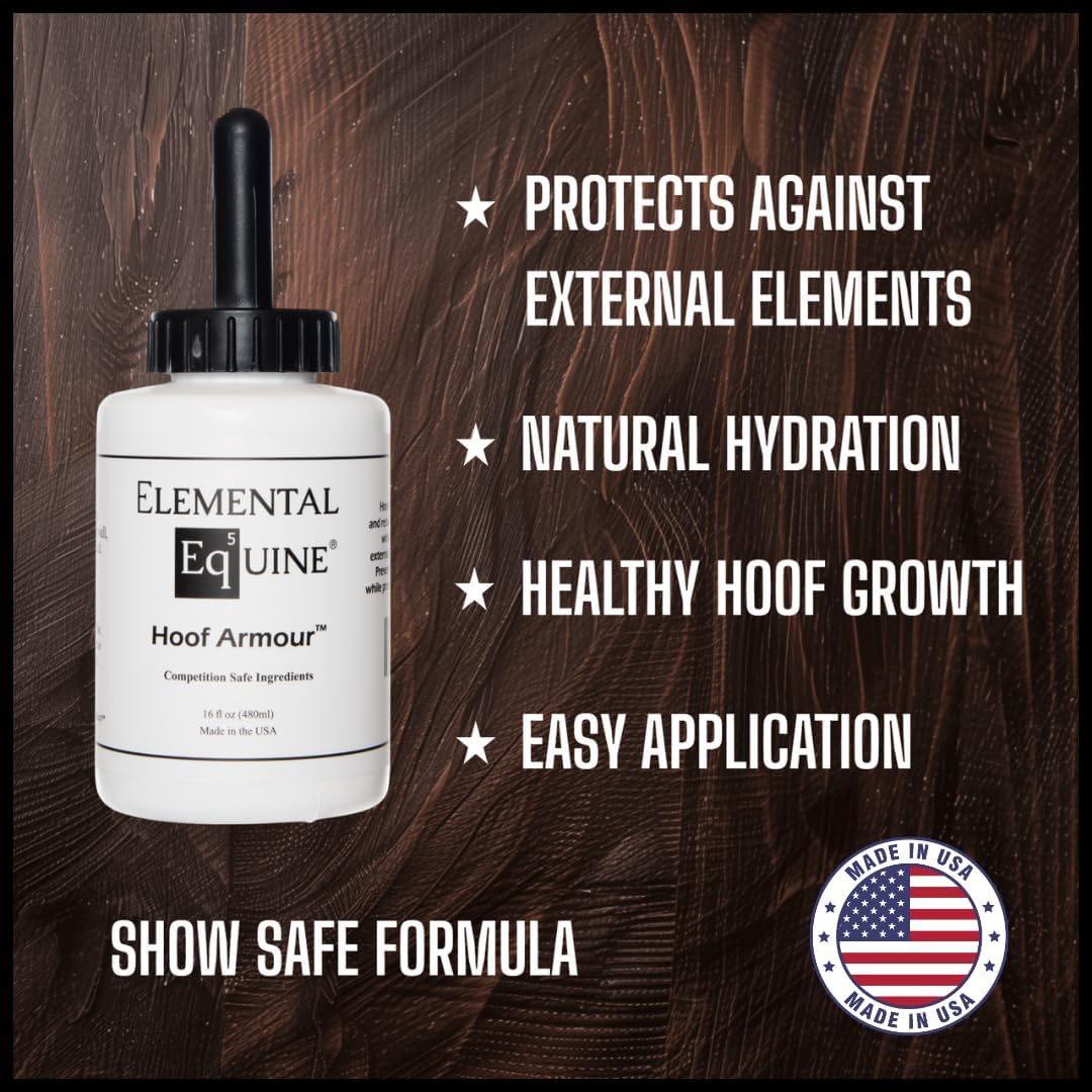 Elemental Equine Hoof Armour Dressing for Horses - Conditions and Retains Natural Moisture While Protecting Against External Elements