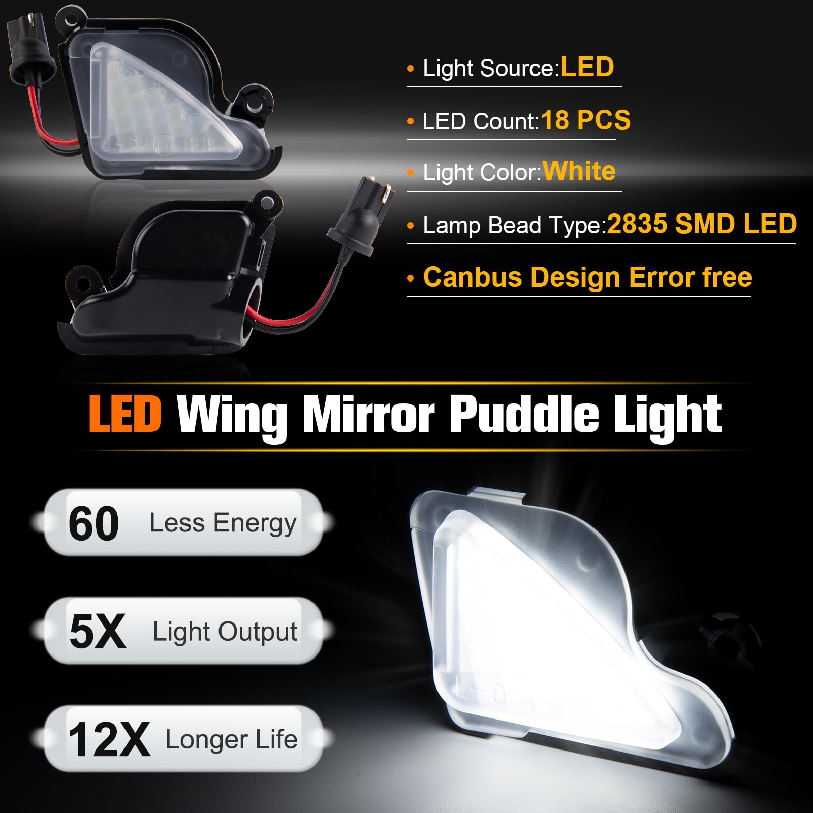 LED oświetlenie lusterek do Skody Superb 2 Octavia Mk3 5E 1Z faza 2, oświetlenie lusterka, 2 sztuki, Canbus wolny od błędów