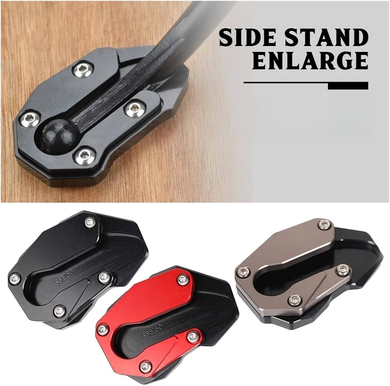 Motorcycle Kickstand Enlarge Plate Motorcycle FOR BENDA BD300 BD500 BOX400 Side Stand Pad Plate Kickstand Enlarger Support Extension Enlarged Base