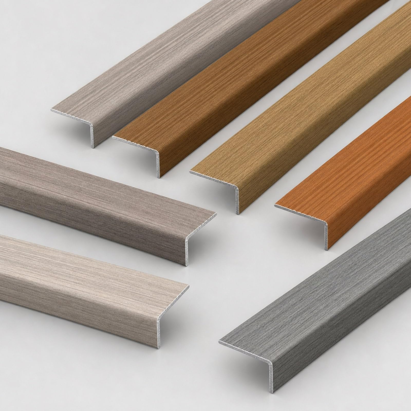 L-Shape Aluminium Floor Transition Strip and Stair Nosing Edge Trim 150 130 120 90 60cm Non-Slip Step Protector and Corner Edge Guard for Cabinet Edges and Doorways