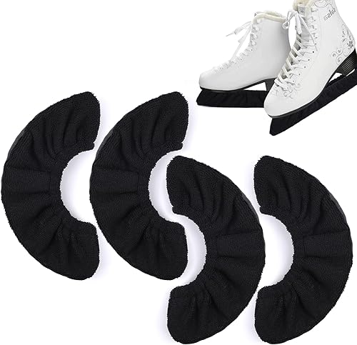 TOBWOLF 4 fundas para hojas de patinaje sobre hielo, tela de rizo negro, cubierta de hoja de patinaje sobre hielo, protector absorbente para patines disponible en Yaxa Peru