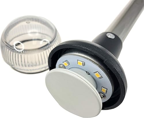 Miniatura 4 de Pactrade Marine Barco LED toda la luz redonda de navegación del ancla SS poste 7-1/2" H USCG