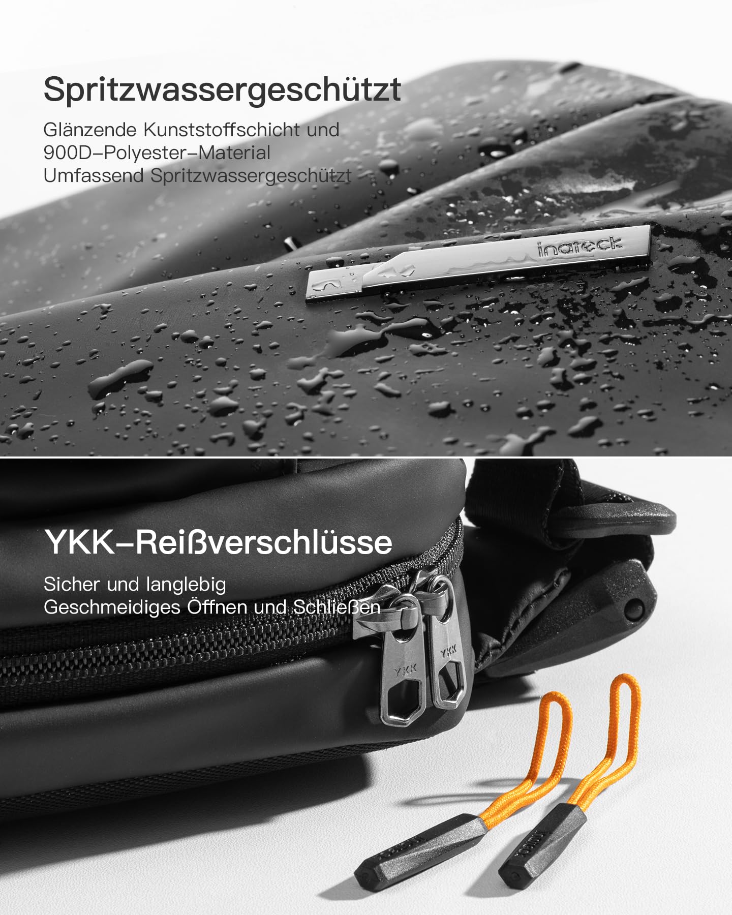 Inateck Sling Bag, Stilvolle Umhängetasche mit verstellbarem Schultergurt, wasserabweisende Umhängetasche für Damen und Herren