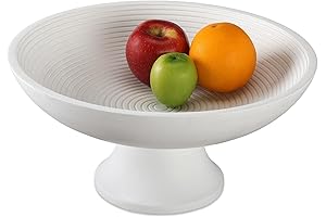 Folkulture White Fruit Bowl for Kitchen Counter