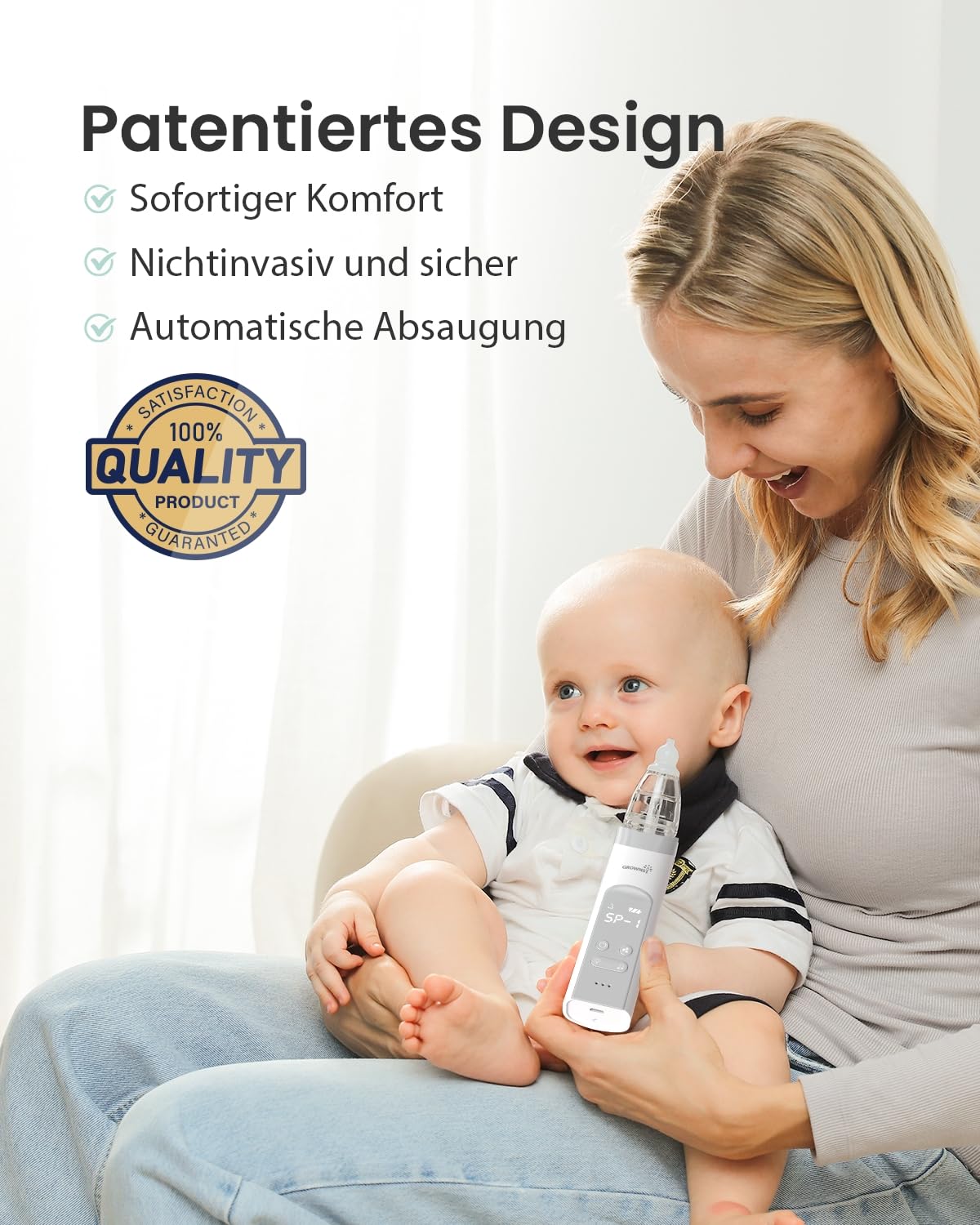 Nasensauger Baby | Nasensauger Baby Elektrisch| Nasensauger Baby Staubsauger Wiederaufladbar, Mit 3 SaugstäRken Musik & Licht Funktion Und 3 GrößEn Silikon Tipps 1