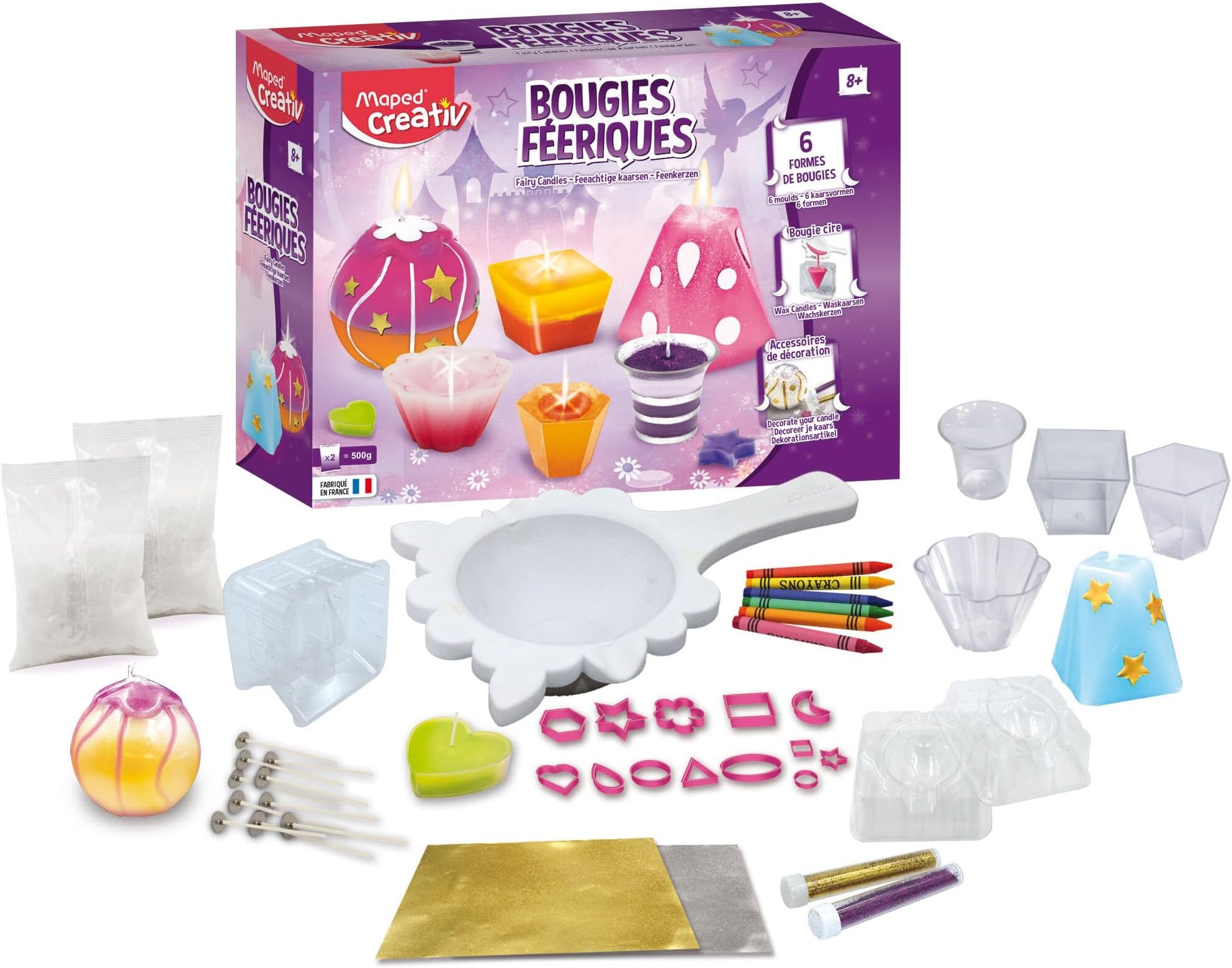 Ma Fabrique à Bougies - Coffret Créatif DIY Pour Enfants Dès 8 Ans - Moules, Paraffine, Cires Colorées