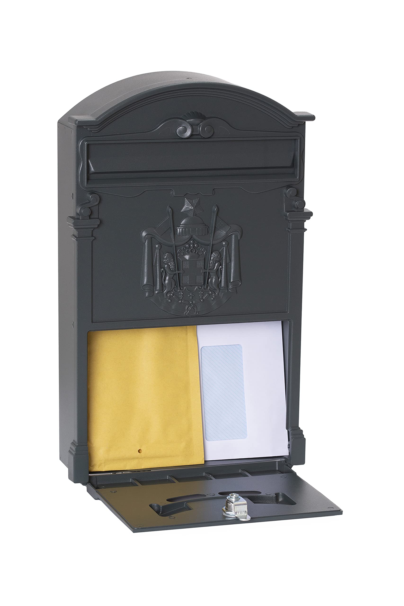 ARREGUI Residencia D-2151/GA Cassetta Postale Individuale di Stile Classico in Alluminio, Dimensione M (DIN A4 e Riviste), Grigio antracite
